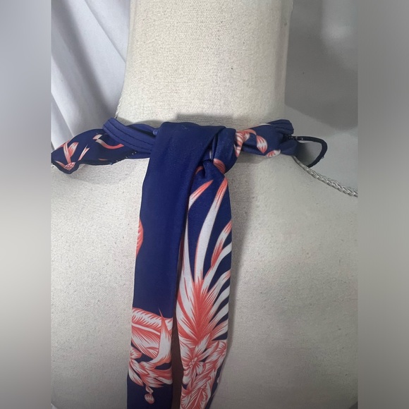 Blue and Pink ruffle babydoll halter tie tankini swim top size 4X - Picture 6 of 11